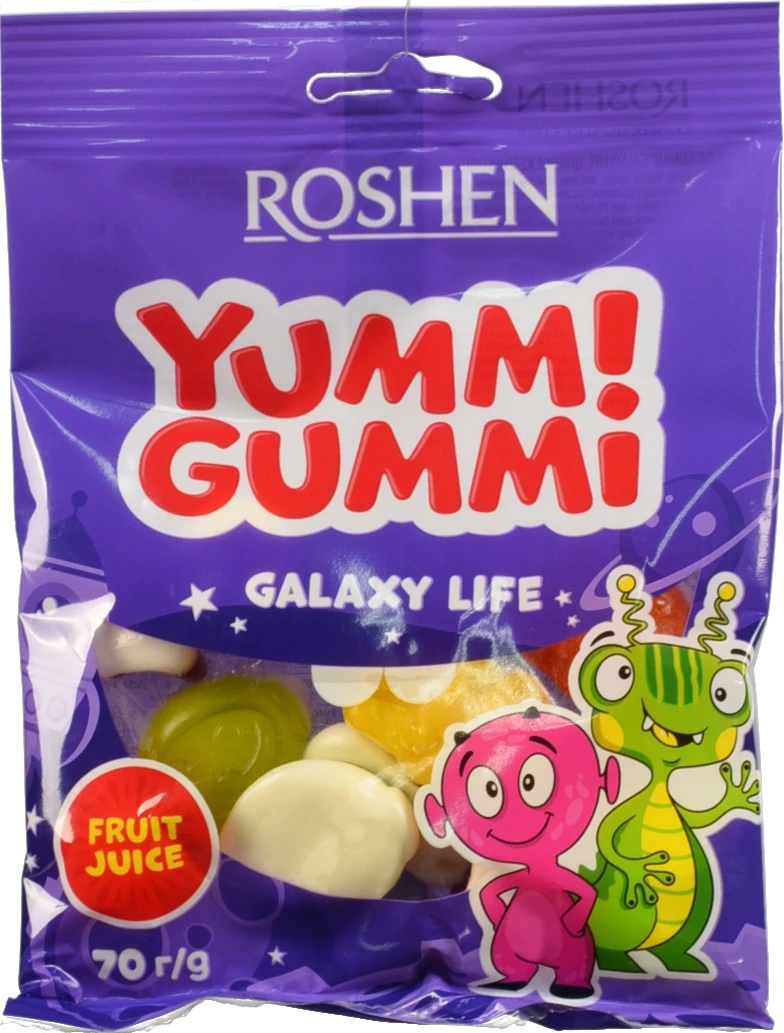 Цукерки желейні Roshen Galaxy Life Yummi Gummi 70г