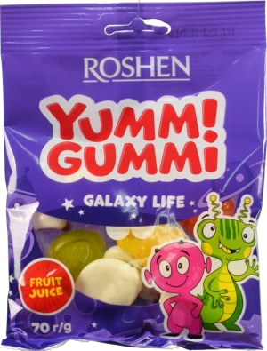 Цукерки желейні Roshen Galaxy Life Yummi Gummi 70г
