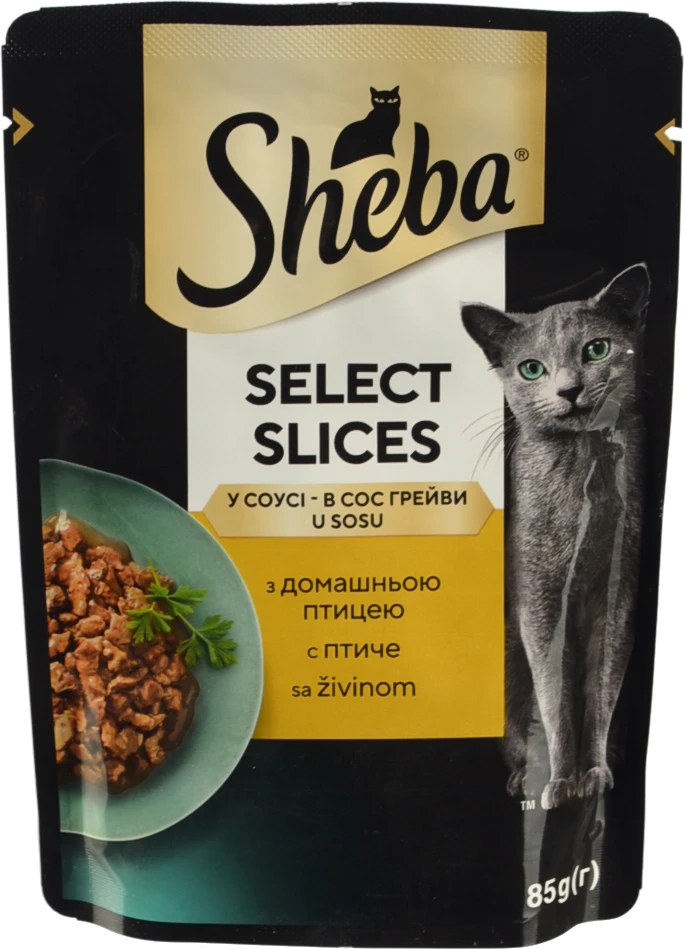Корм Sheba Select Slices Вологий для дорослих котів з куркою в соусі 85г