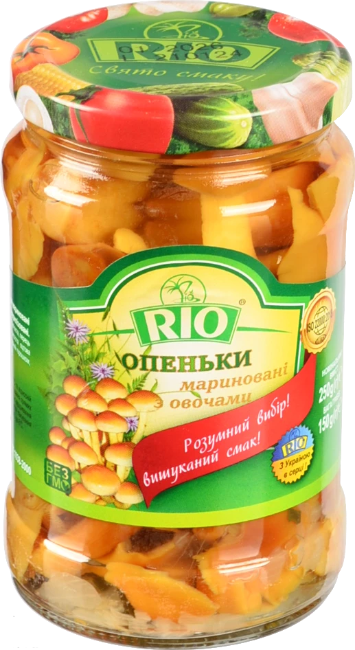 Опеньки RIO 250г мариновані з овочами с.б