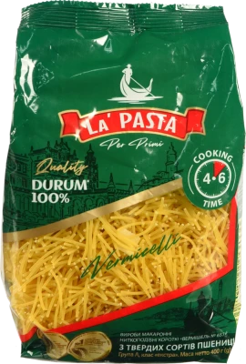 Макарони La Pasta Per Primi Vermicelli з твердих сортів пшениці 400г
