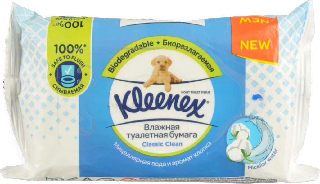 Папір туалетний вологий Classic Clean Kleenex 42шт