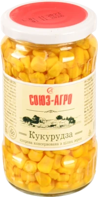 Кукурудза Союз Агро 360г цукрова консервована цілі зерна с.б