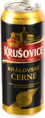 Пиво 500мл 3.8% темне фільтроване пастеризоване Kralovske Cerne Krusovice з/б