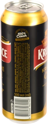 Пиво 500мл 3.8% темне фільтроване пастеризоване Kralovske Cerne Krusovice з/б