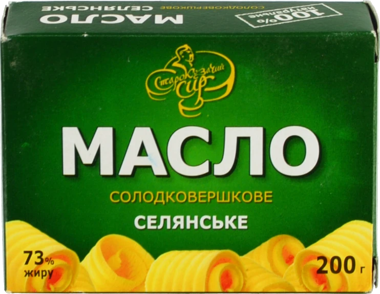 Масло 73% солодковершкове Селянське Старокозачий сир к/у 200г