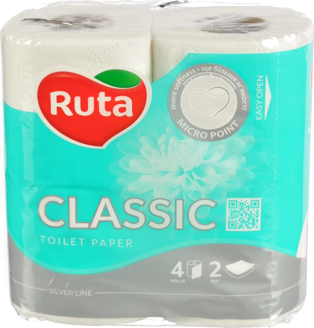 Папір туалетний 2-х шаровий Classic Ruta 4шт