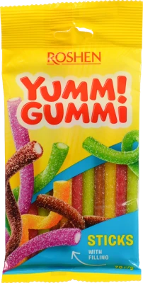 Цукерки желейні Roshen Yummi Gummi Sour Sticks - 70г