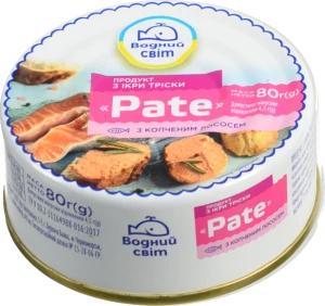 Паштет Водний Світ Pate з ікри тріски та копченого лосося 80г