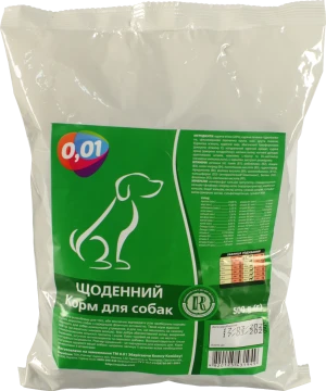 Корм для собак 0.01 500г щоденний