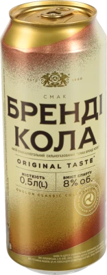 Напій слабоалкогольний 0.5л 8% сильногазований Бренді Кола Оболонь з/б