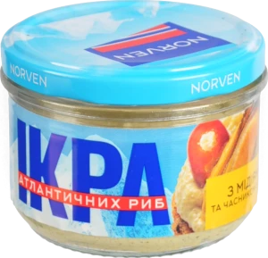 Ікра атлантичних риб з мідіями та часником в соусі Norven 160г