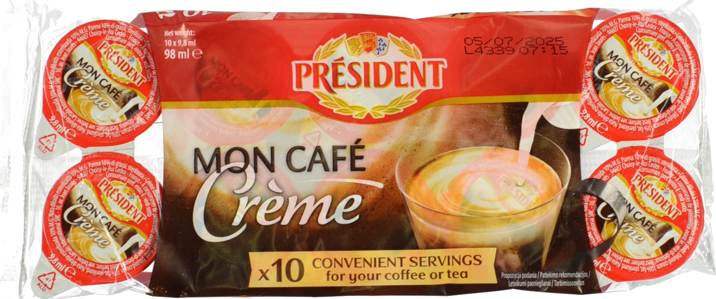Вершки Президент 10г 10% 10шт