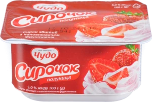 Сирок Чудо 5% збитий Полуниця 100г