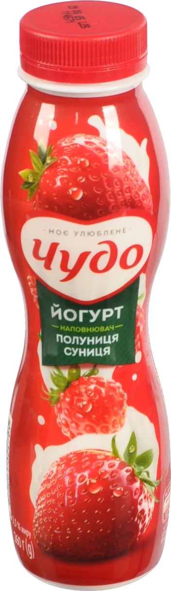 Йогурт питний Чудо 2.5% Полуниця-Суниця 260г