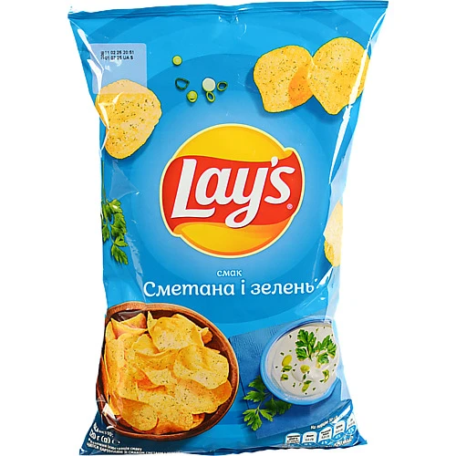 Чипси Lay's Сметана та Зелень 120г