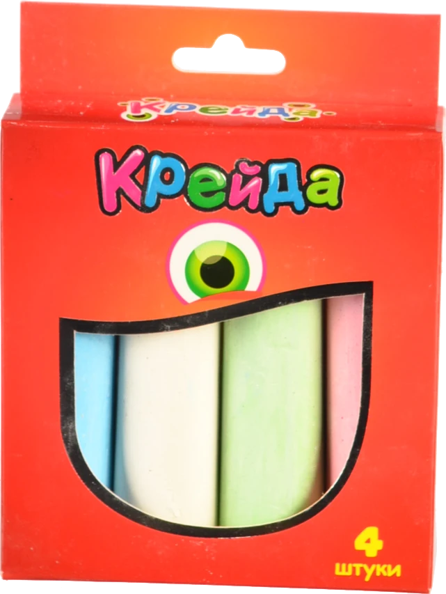 Крейда Велика кругла 4 штуки Strateg різнокольорова 50101