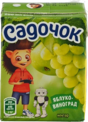 Нектар освітлений пастеризований Яблуко-Виноград Садочок 200мл