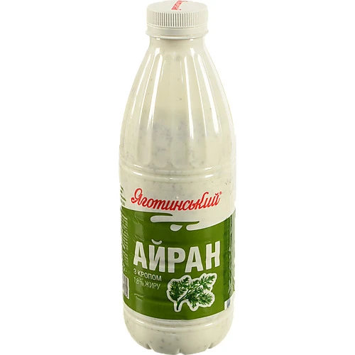 Айран Яготнське 850г 1.8 з кропом пляшка