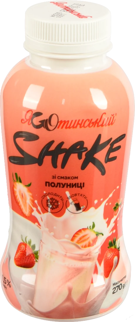 Коктейль Яготинське 270г 1.5% шейк полуниця