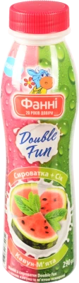 Напій з сироватки нежирний Кавун-м'ята Double Fun Фанні 290г