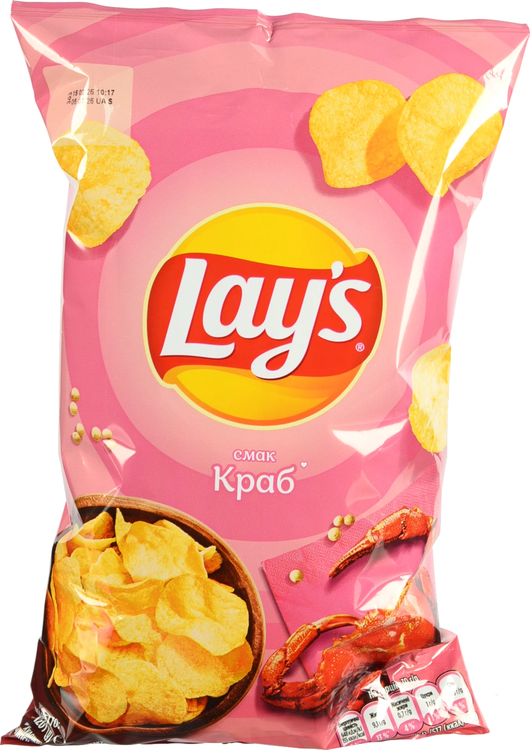Чипси картопляні Lay's Краб 120г