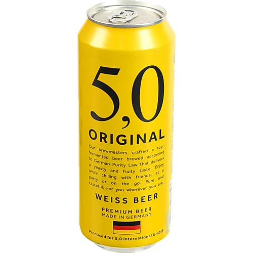 Пиво 5.0 0.5л 5 original weiss світле нефiльтроване з.б