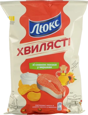 Чіпси Люкс 125г рифлені лосось у вершках
