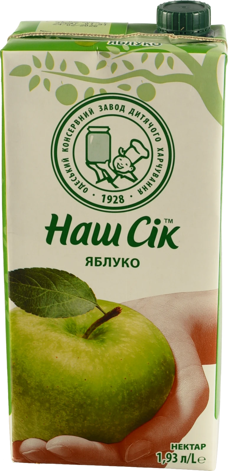 Нектар яблучний освітлений Наш сік 1.93л