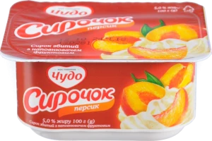 Сирок 5% збитий Персик Чудо ст 100г