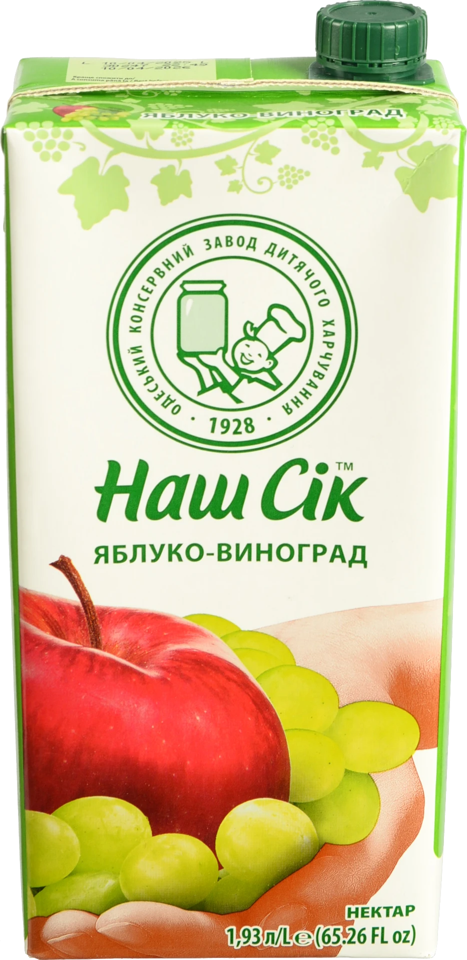 Нектар Яблуко-Виноград Наш Сік 1.93л