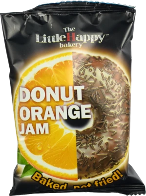 Пончик LittleHappy bakery 60г апельсиновий джем какао глазурь