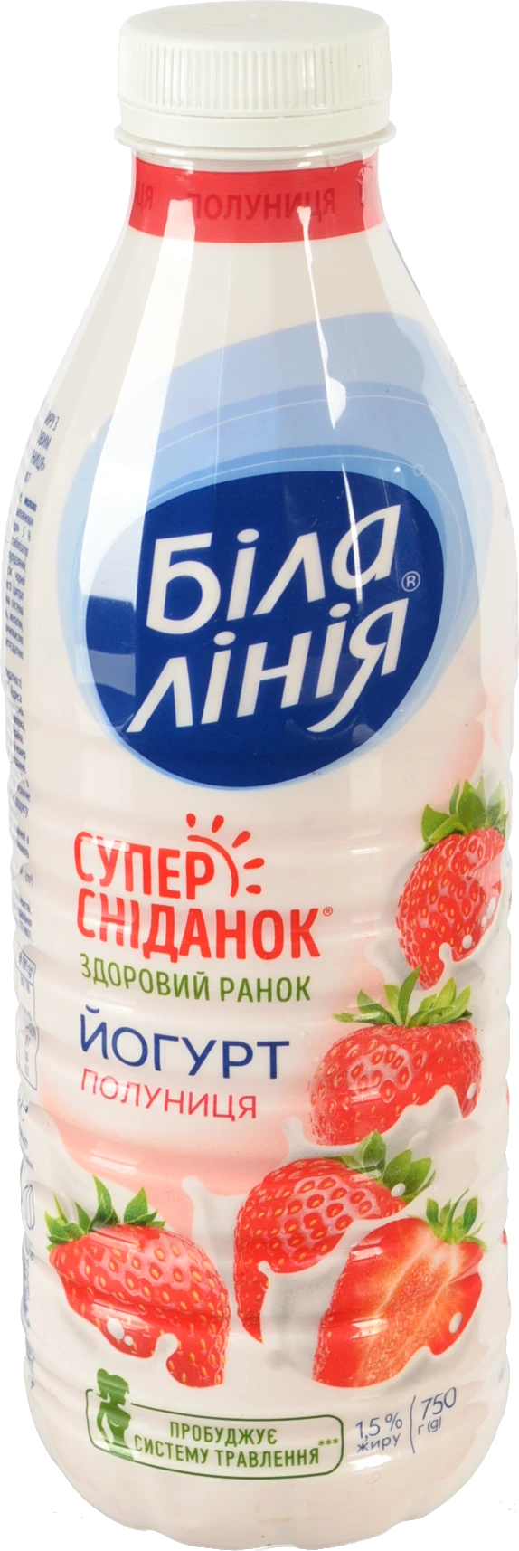 Йогурт Біла лінія 750г 1.5% полуниця