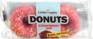 Пончики LittleHappy bakery 2х60г полуничний джем та полунична глазурь