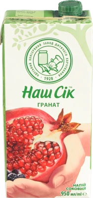Несолодкий гранатовий нектар Наш сік 0.95л
