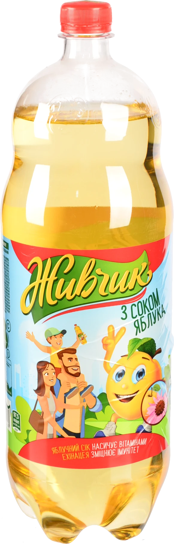Напій безалкогольний сильногазований з соком яблука Живчик п/пл 2л