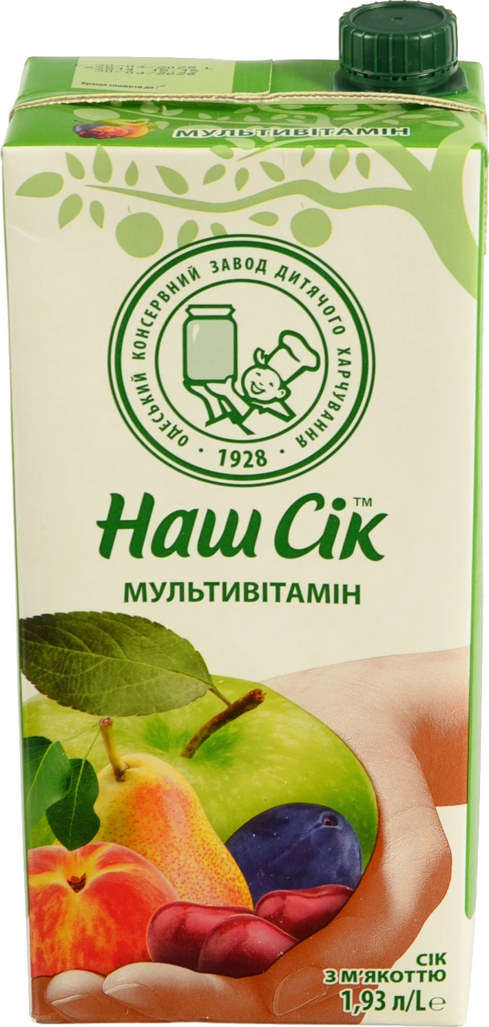 Сік мультивітамінний з м'якоттю Наш сік т/п 1.93л