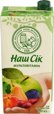 Сік мультивітамінний з м'якоттю Наш сік т/п 1.93л
