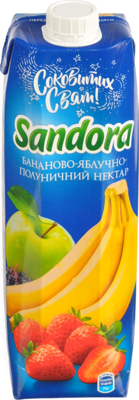 Нектар Сандора 0.95л банан яблуко полуниця