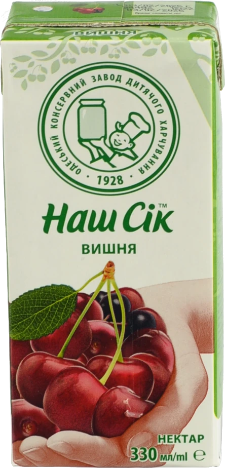 Нектар вишневий неосвітлений Наш сік 0.33л