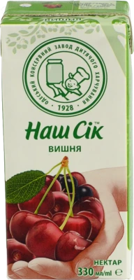 Нектар вишневий неосвітлений Наш сік 0.33л