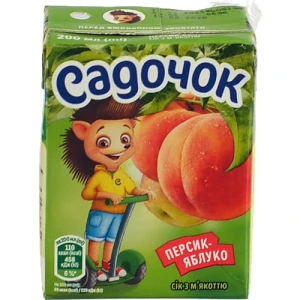 Сік Садочок 200 мл персиково-яблучний з м`якоттю