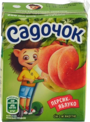Сік Садочок 200 мл персиково-яблучний з м`якоттю