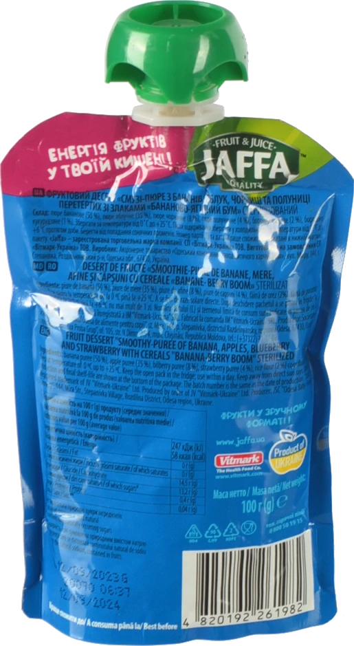 Смузі-пюре Бананово-ягідний бум Jaffa 100 мл