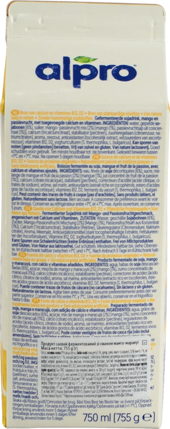 Продукт соєвий ферментований Mango-passion fruit Alpro т/п 755г